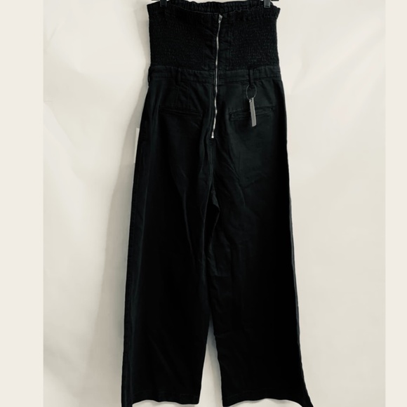 Brand New PILCRO STRAPLESS POLISHED WIDE-LEG DENIM JUMPSUIT - Picture 7 of 13